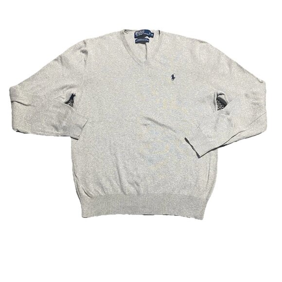 Polo Ralph Lauren Other - Polo Ralph Lauren Jumper Mens Medium Grey V-Neck Pima Cotton Pullover Sweater